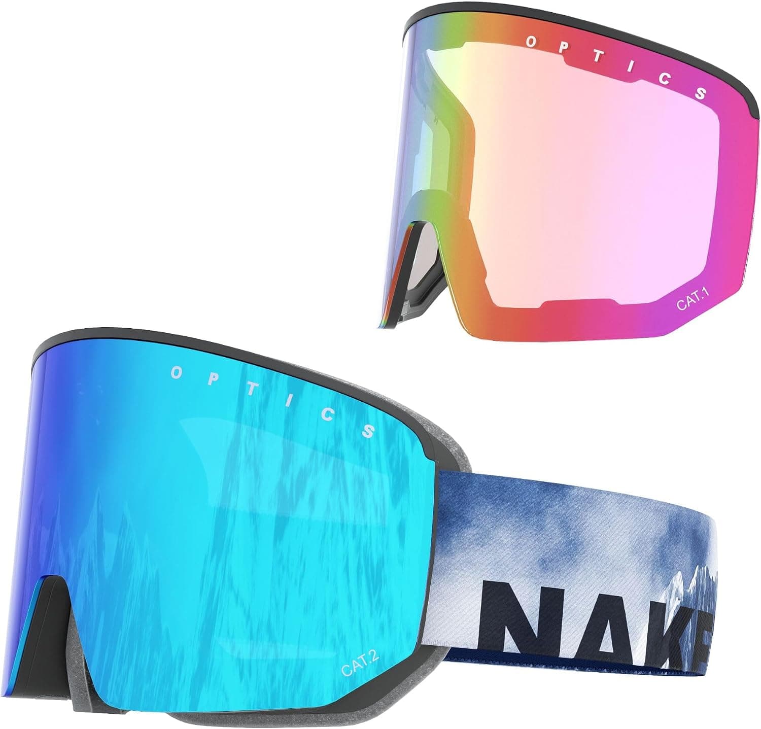 Several ski and snowboard goggles of different brands and colours, ready for the snow.